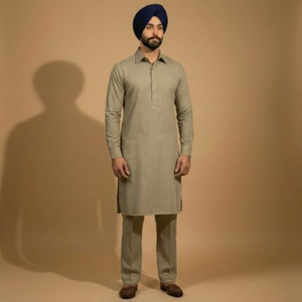 Stone Olive Beige Kurta Pajama
